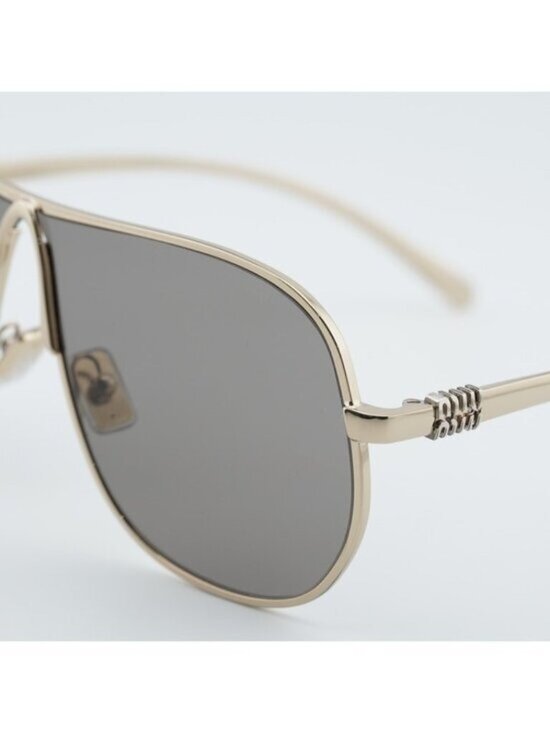 Miu Miu MUA56S ZVN80Q Sunglasses Pale Gold Geometric Frame, Dark Grey Lenses main image 7